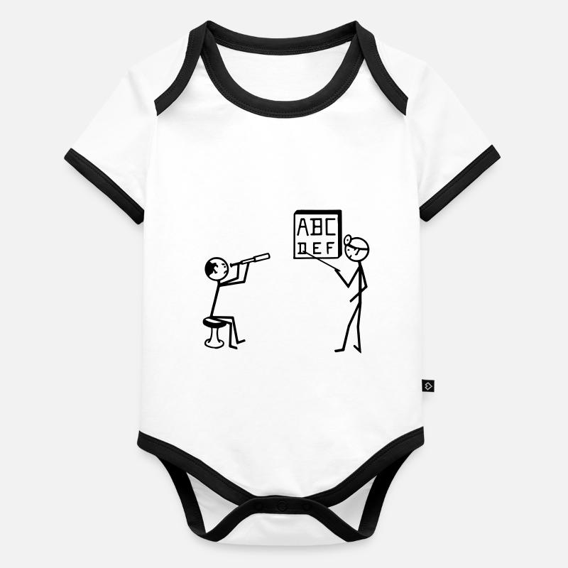 Augenarzt, Sehtest Baby Bio-Kurzarm-Kontrastbody