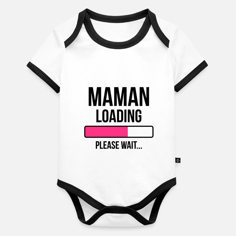 Maman loading Please Wait... Body Bébé bio contrasté manches courtes