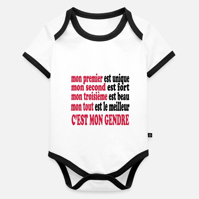 Mon gendre est beau Baby Bio-Kurzarm-Kontrastbody