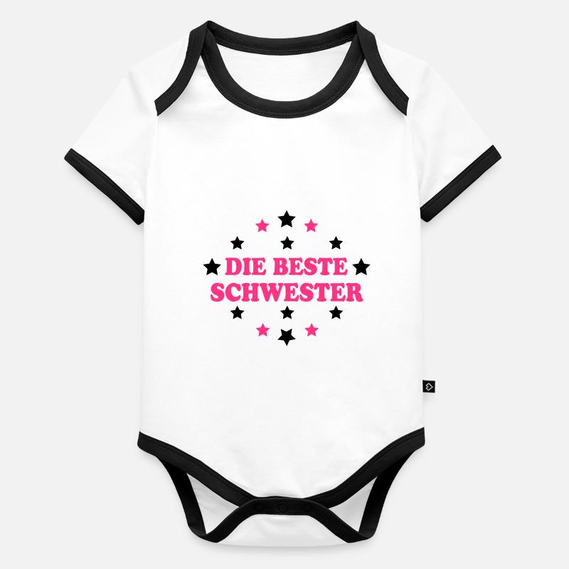 Die beste schwester Body Bébé bio contrasté manches courtes
