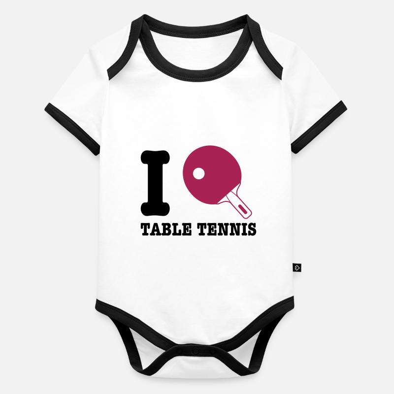 tennis de table Body Bébé bio contrasté manches courtes