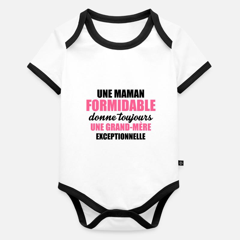 une grand mère exceptionnelle Organic Baby Contrasting Bodysuit