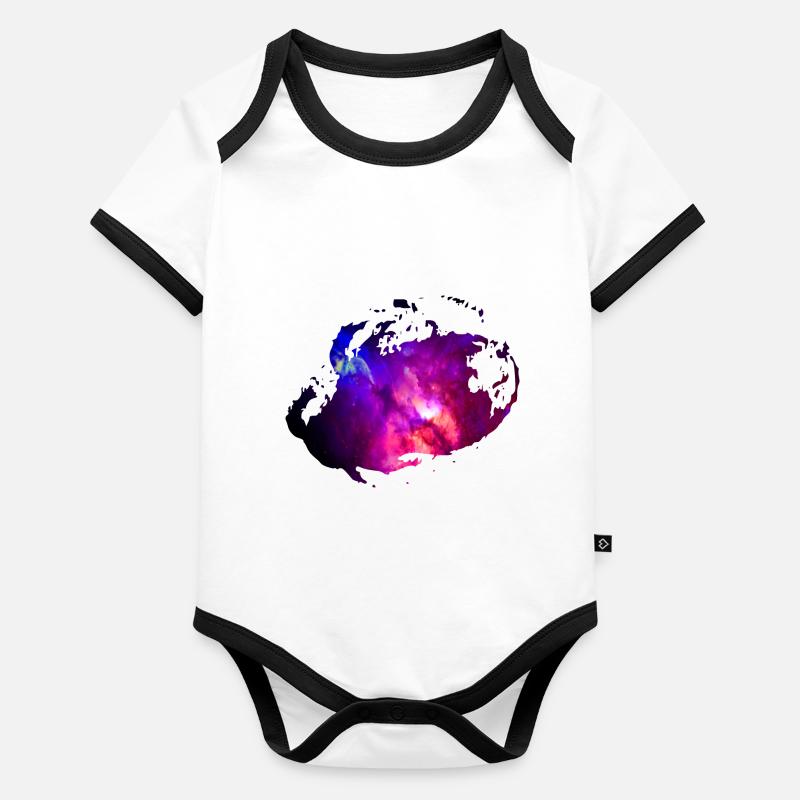 Espace toute idée cadeau galaxie Body Bébé bio contrasté manches courtes