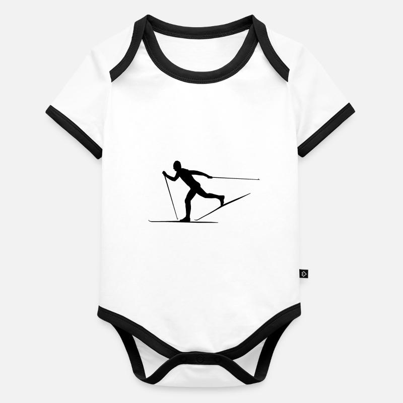 Langlaufen Klassisch Baby Bio-Kurzarm-Kontrastbody