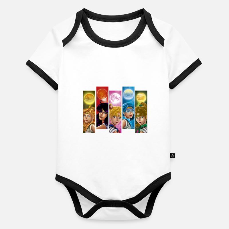 Sailor Moon Body Bébé bio contrasté manches courtes
