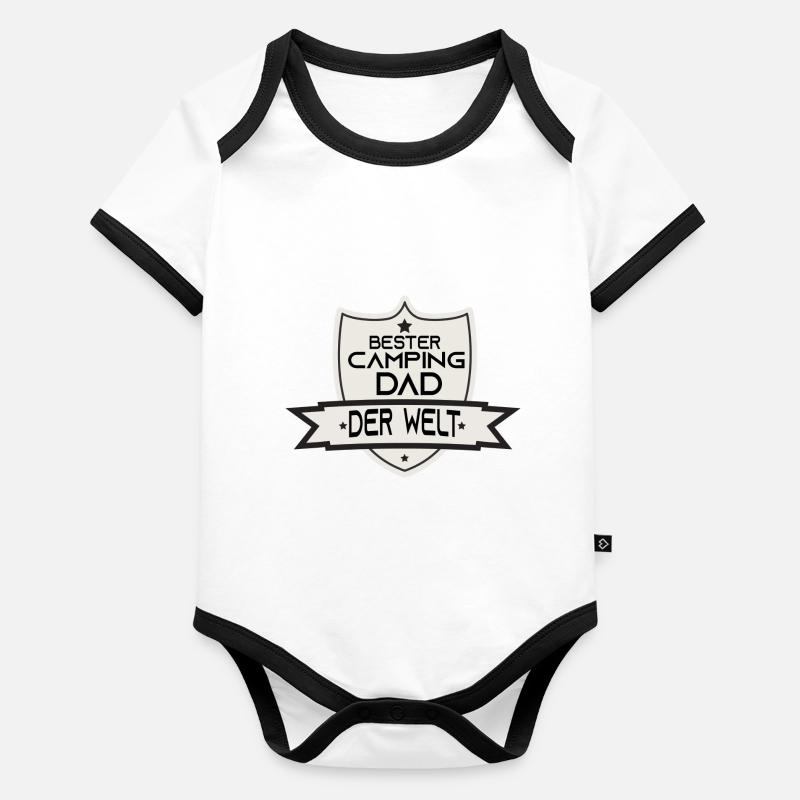 Bester Camping Dad der Welt Baby Bio-Kurzarm-Kontrastbody