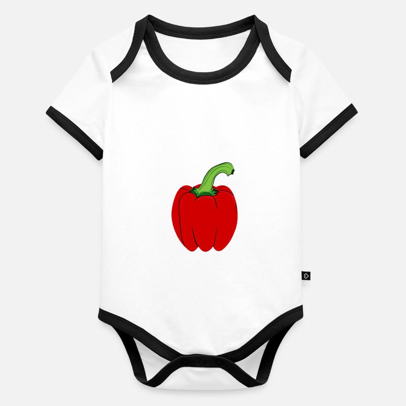 paprika Body Bébé bio contrasté manches courtes