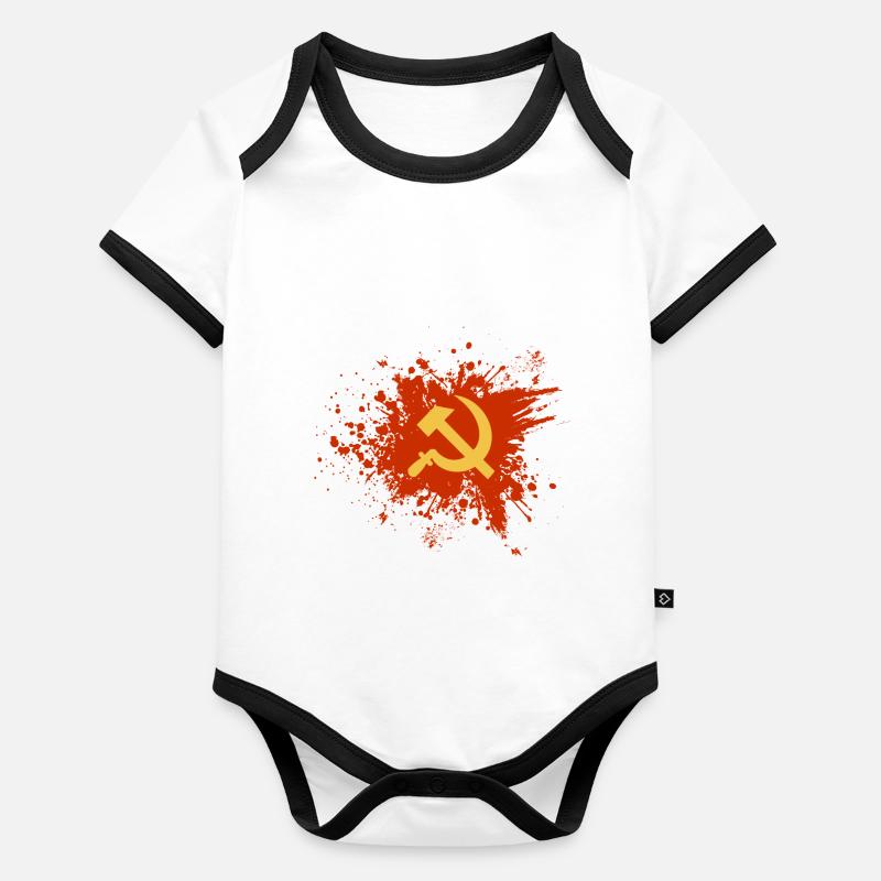 Soviet retro communism design Organic Baby Contrasting Bodysuit