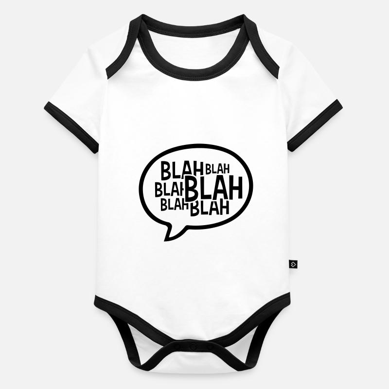 Bulle de dialogue comique bla Body Bébé bio contrasté manches courtes