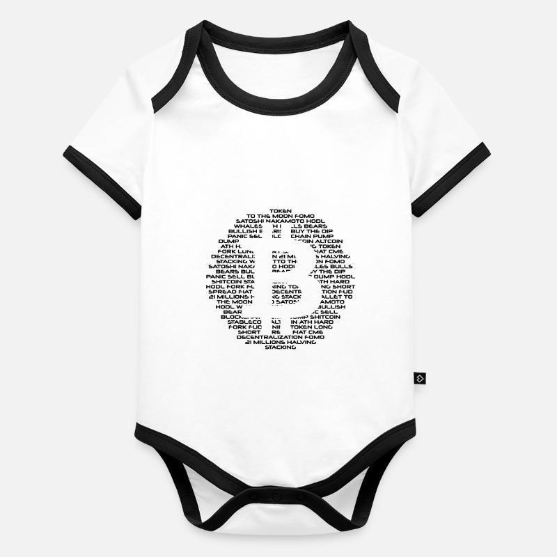 Logo Bitcoin - Crypto Body Bébé bio contrasté manches courtes
