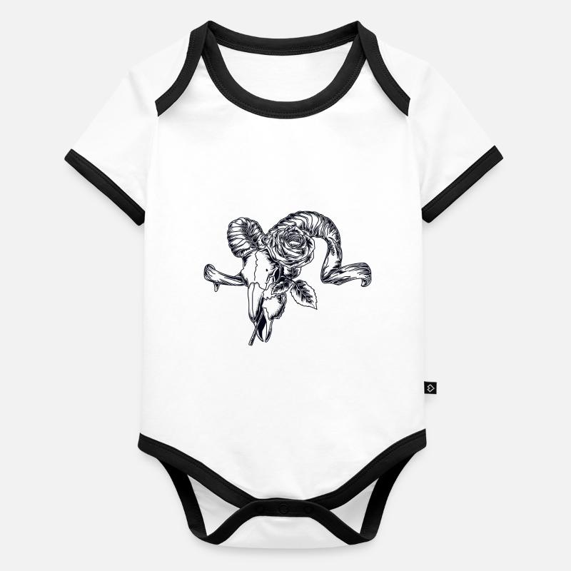 Chèvre Body Bébé bio contrasté manches courtes