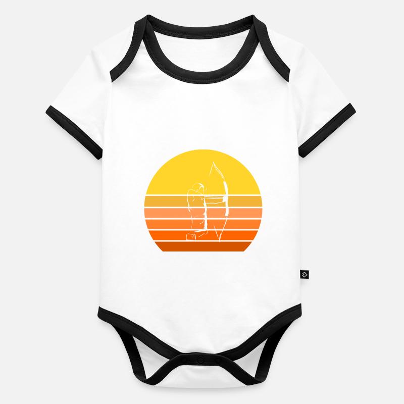 Arc classique archer arc et flèche vintage Body Bébé bio contrasté manches courtes