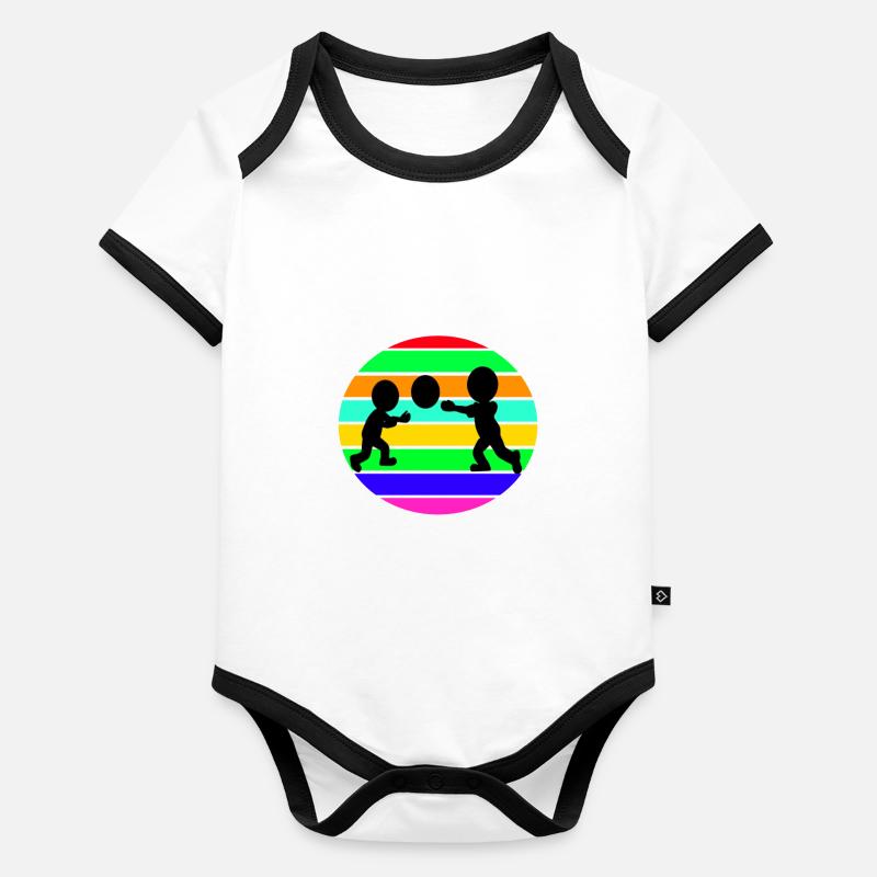 kid playing Organic Baby Contrasting Bodysuit