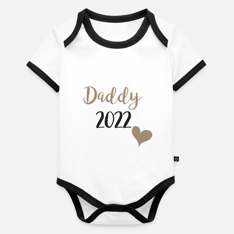 Papa 2022 Body Bébé bio contrasté manches courtes
