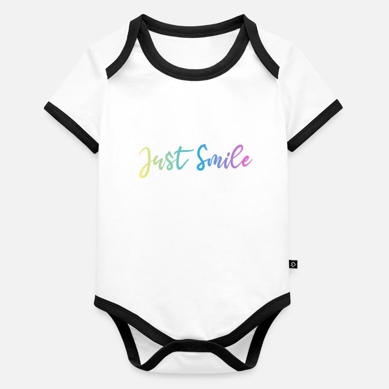 JUST SMILE GRADIENT TRIPLE Body Bébé bio contrasté manches courtes