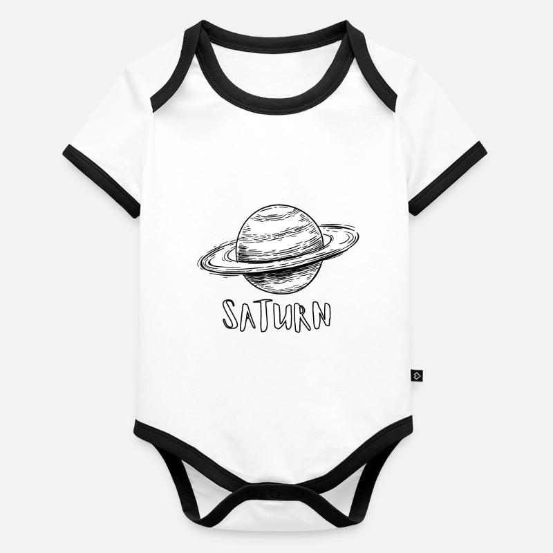 Saturne Body Bébé bio contrasté manches courtes