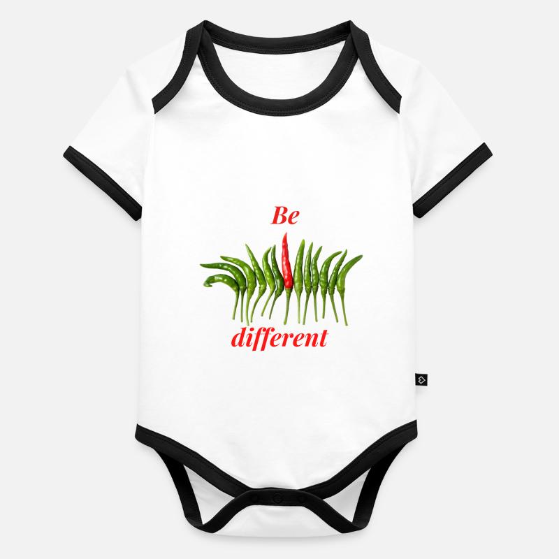 Be different. Be different. New perspective Organic Baby Contrasting Bodysuit