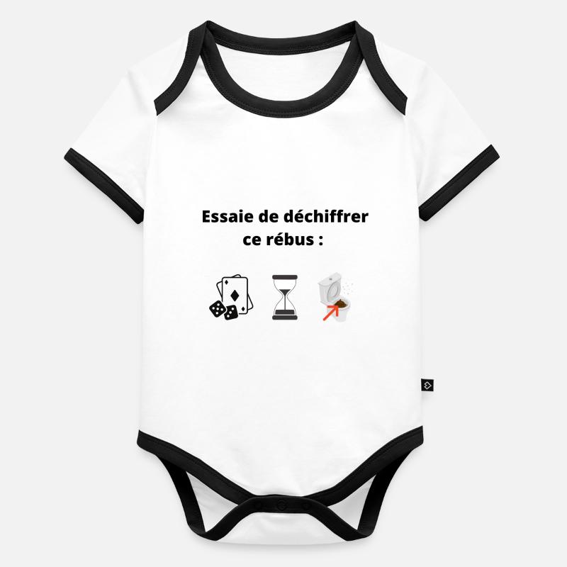 je t'emmerde rébus Body Bébé bio contrasté manches courtes