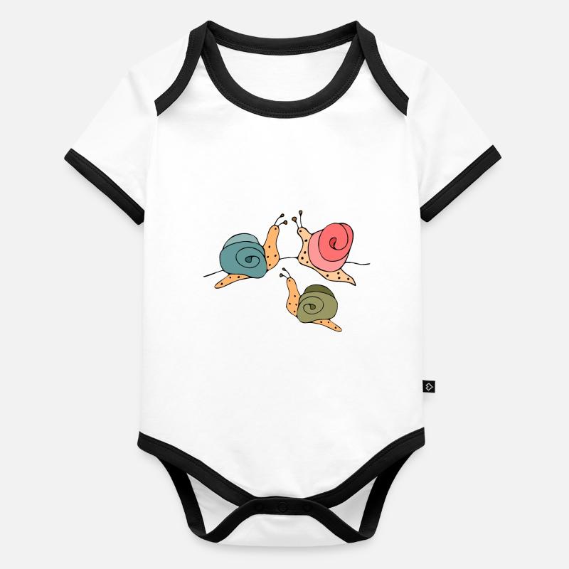 snails Organic Baby Contrasting Bodysuit
