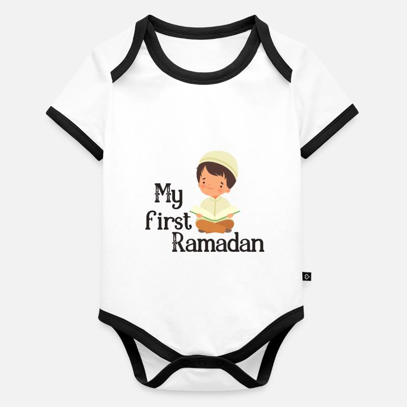 Mon premier Ramadan/ 1. Serment /Musulman/Islam/Allah Body Bébé bio contrasté manches courtes