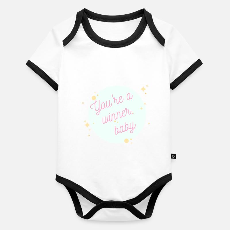 Vous êtes un bébé gagnant Body Bébé bio contrasté manches courtes