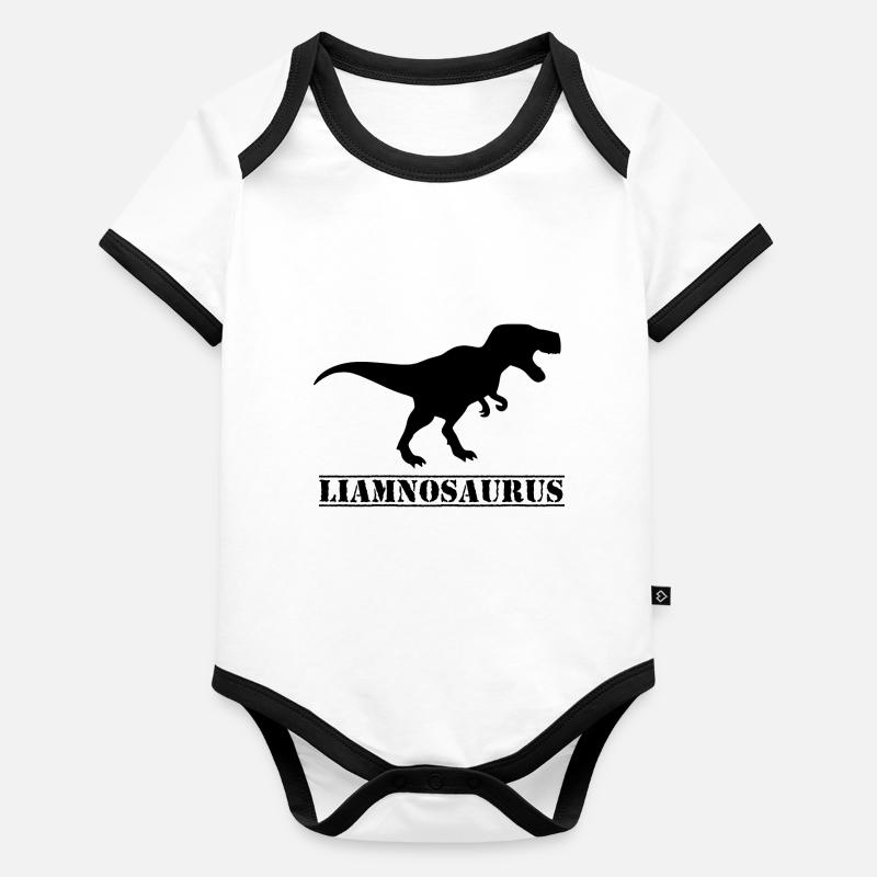 Liam Dinosaurier Baby Bio-Kurzarm-Kontrastbody