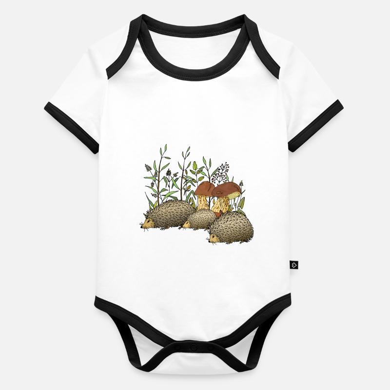 Hérissons Body Bébé bio contrasté manches courtes