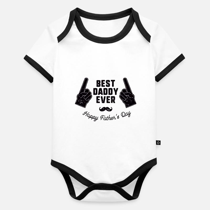 Best Daddy Ever Black Organic Baby Contrasting Bodysuit