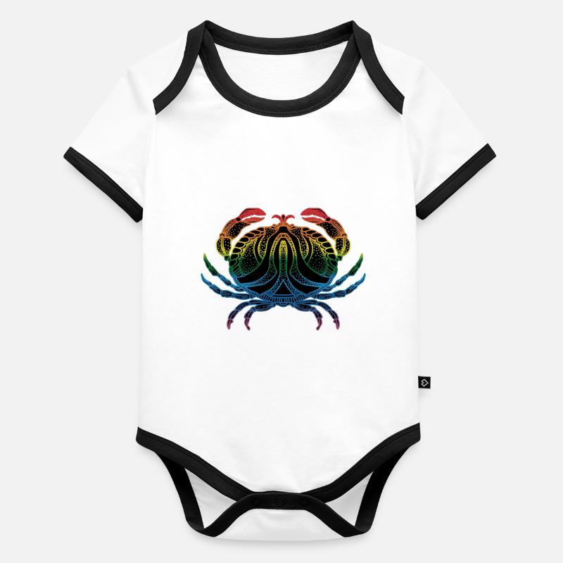 Crabe Body Bébé bio contrasté manches courtes