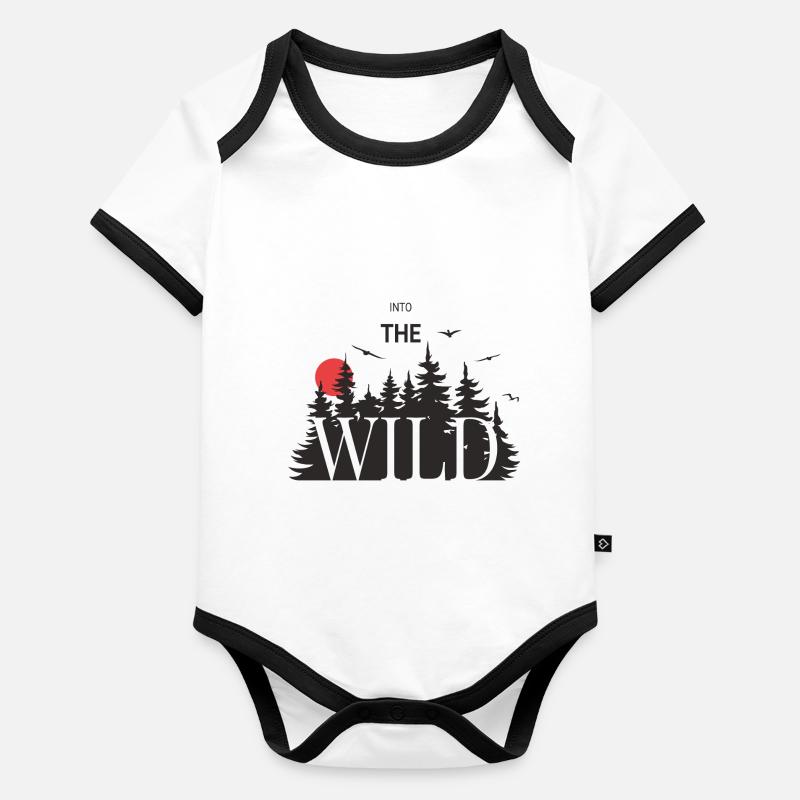 Into the Wild, Hiking, Nature & Wilderness Organic Baby Contrasting Bodysuit