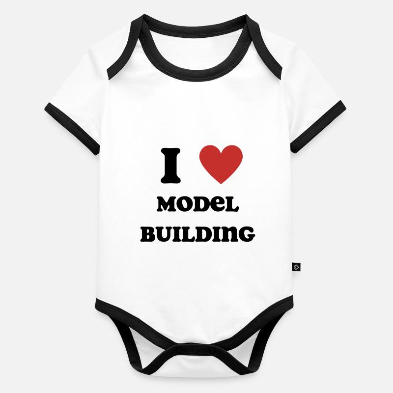 J’aime la construction de modèles Body Bébé bio contrasté manches courtes