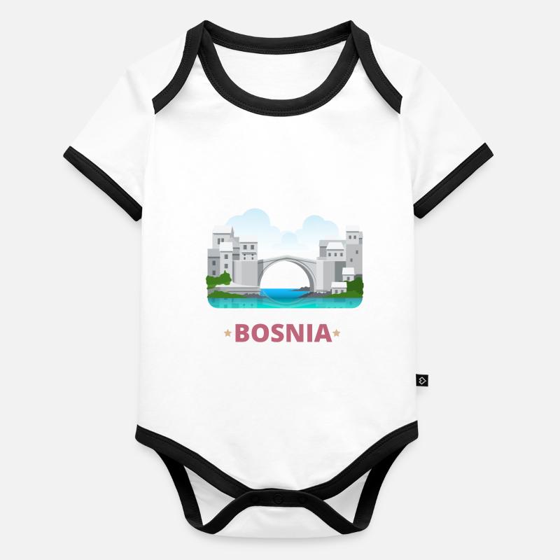 Bosnien Baby Bio-Kurzarm-Kontrastbody