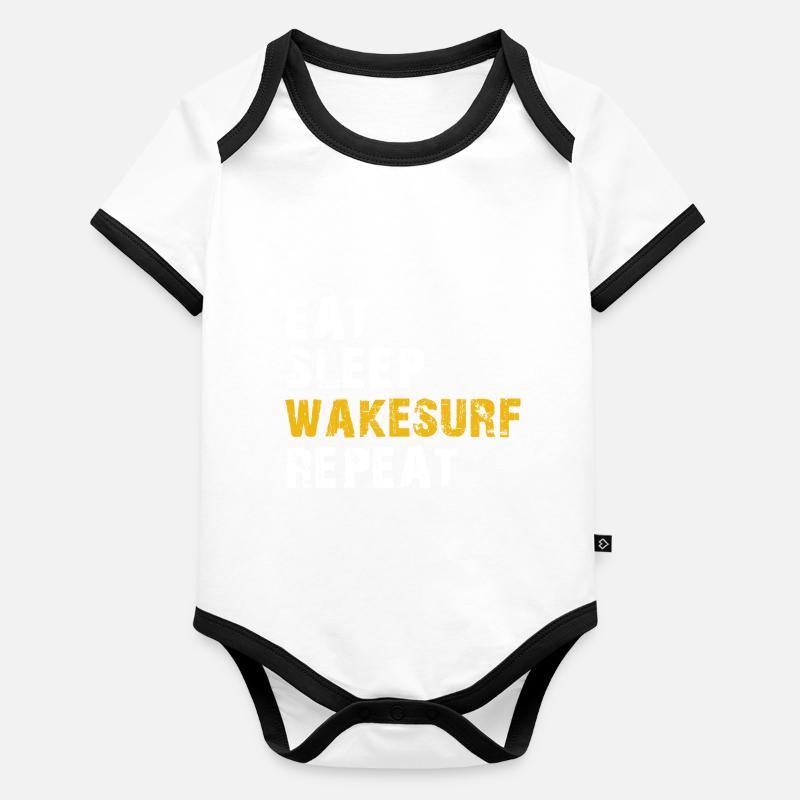 manger du sommeil Wakesurf Body Bébé bio contrasté manches courtes