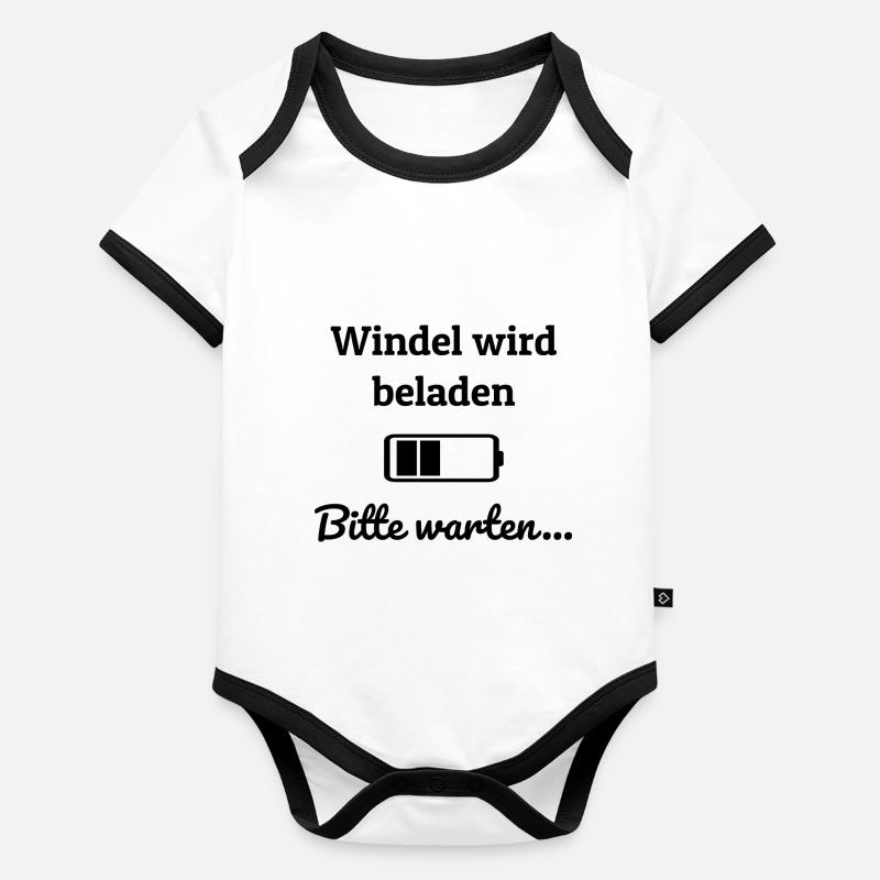 windel wird beladen schwarz - Baby Bio-Kurzarm-Kontrastbody - undefined