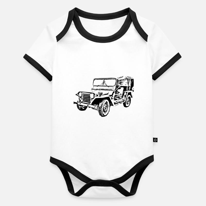 Voiture Body Bébé bio contrasté manches courtes