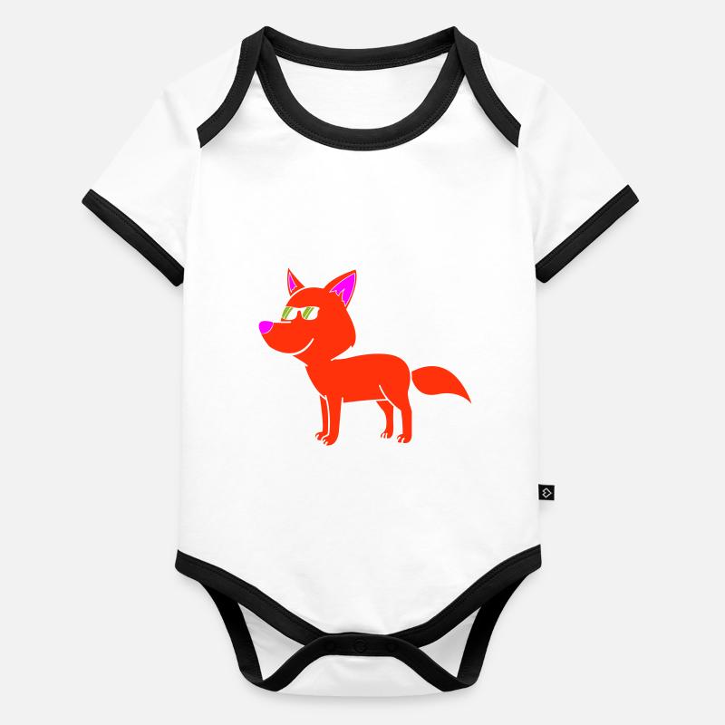 cool fox Organic Baby Contrasting Bodysuit