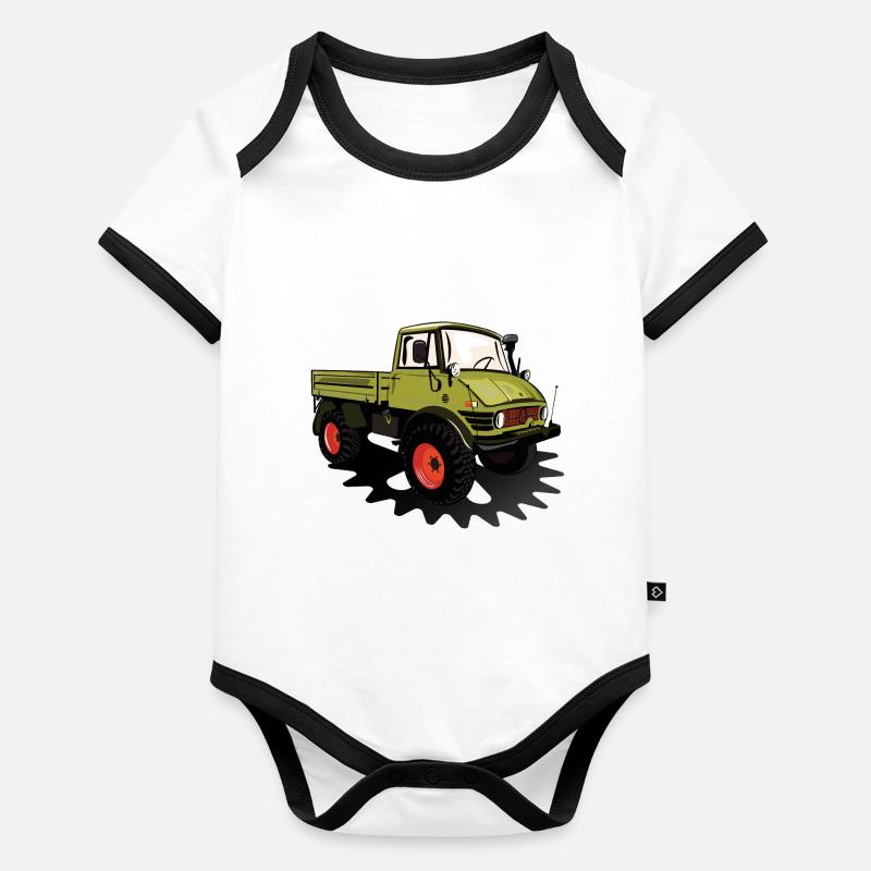 Unimog - Oldtimer - Offroad - Universal Motorgerät Baby Bio-Kurzarm-Kontrastbody