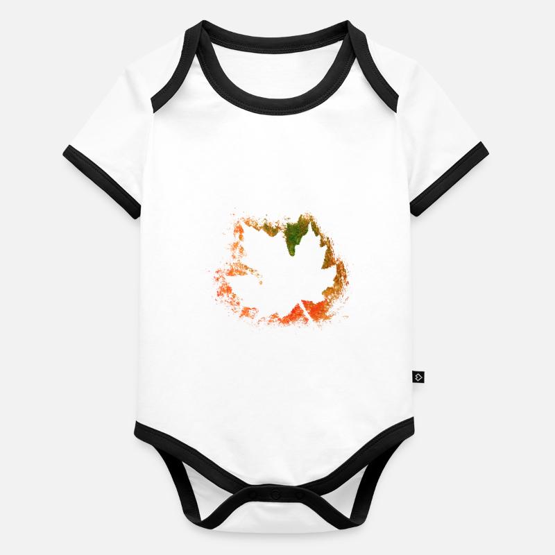 Feuillage d’automne Body Bébé bio contrasté manches courtes