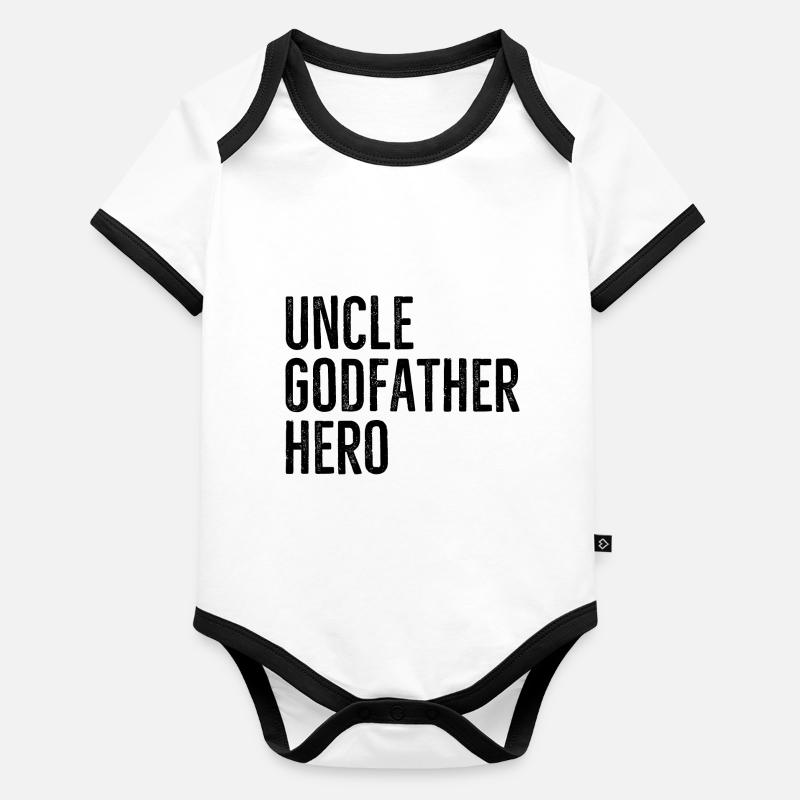 Onkel Pate Held Baby Bio-Kurzarm-Kontrastbody
