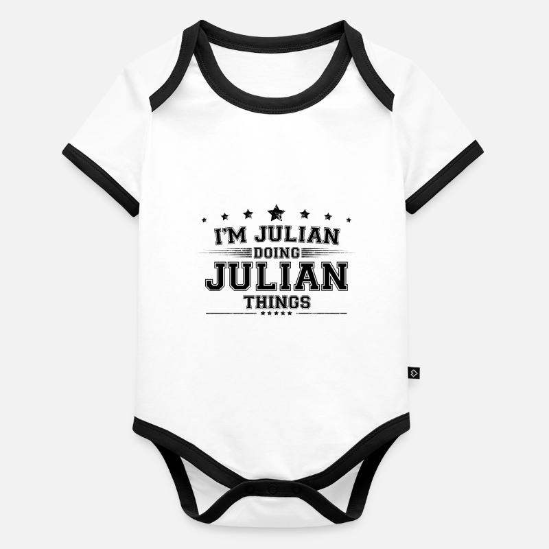 i’m Julian doing Julian things Organic Baby Contrasting Bodysuit