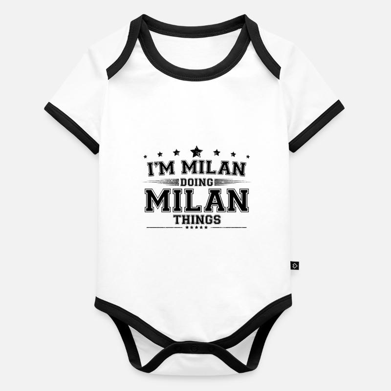 i’m Milan doing Milan things Organic Baby Contrasting Bodysuit