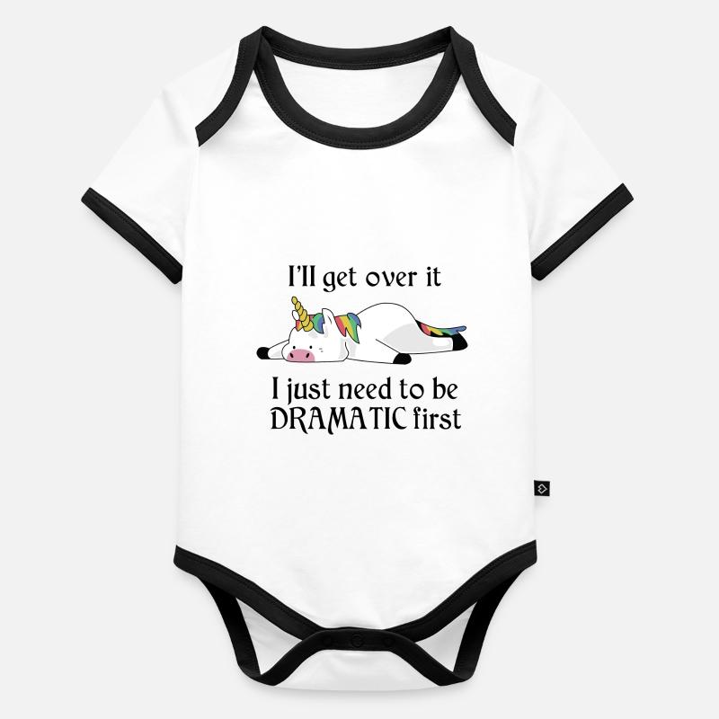 Dramatic Unicorn Baby Bio-Kurzarm-Kontrastbody