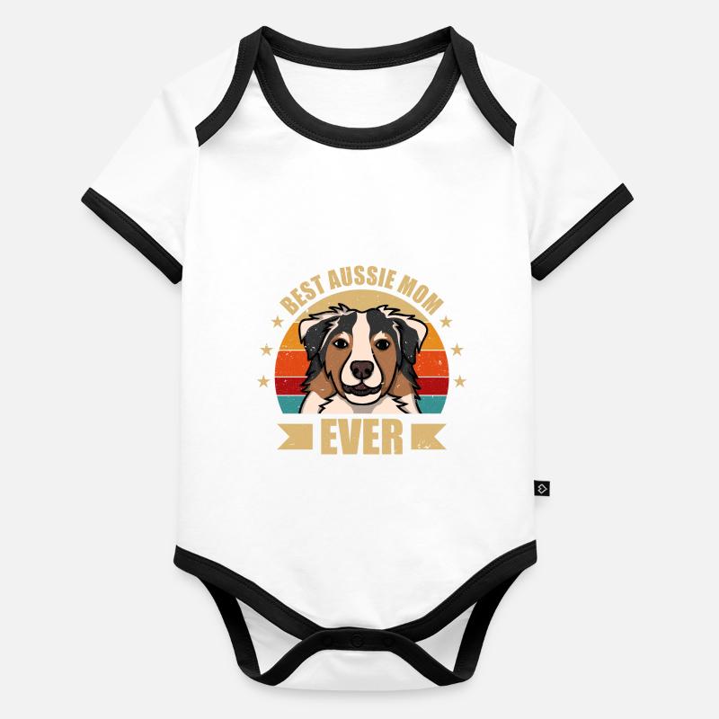 Meilleur Aussie Mama Body Bébé bio contrasté manches courtes