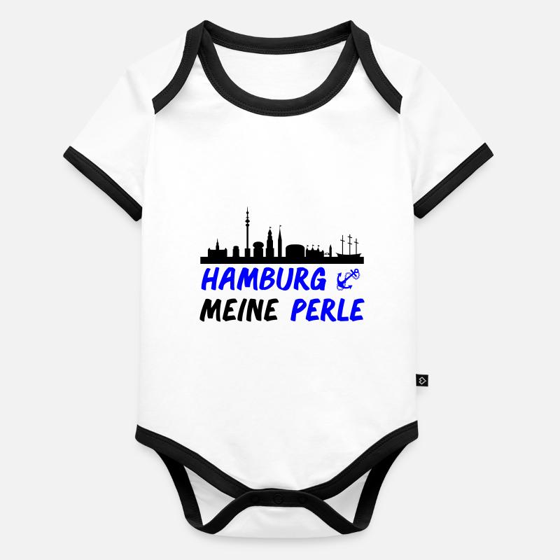 Hamburg Baby Bio-Kurzarm-Kontrastbody