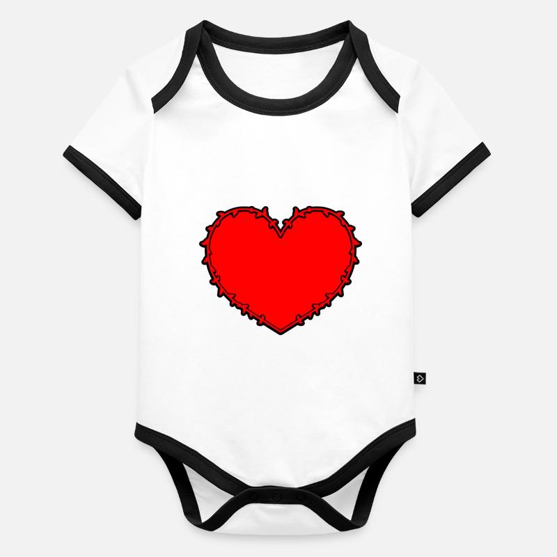 AMOUR TOTAL Body Bébé bio contrasté manches courtes
