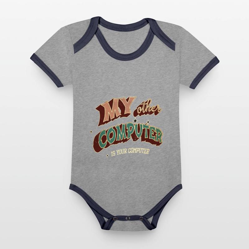 hacking coding hacking hack out glitch present Baby Bio-Kurzarm-Kontrastbody