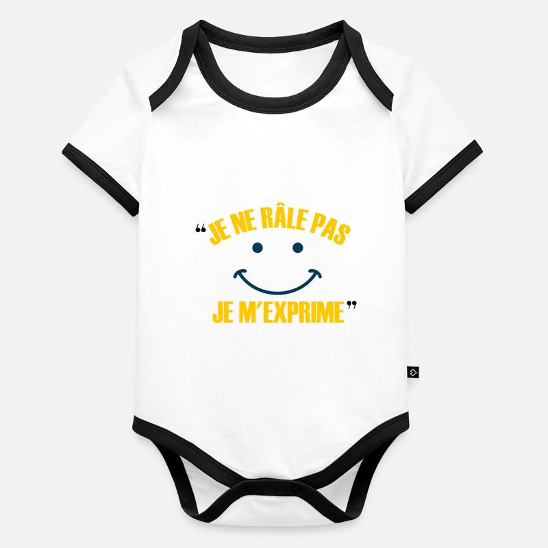 Je ne rale pas Body Bébé bio contrasté manches courtes