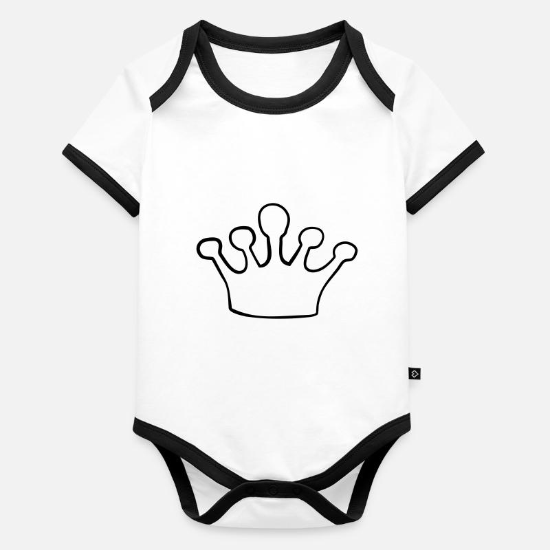 Couronne peinte de dessin animé Body Bébé bio contrasté manches courtes