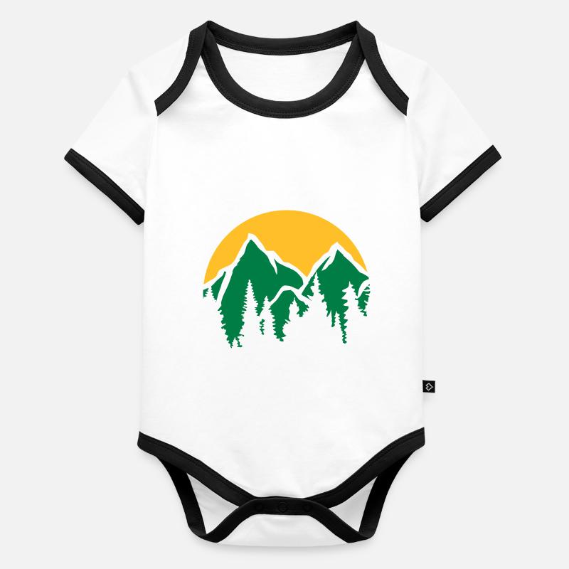 Mountains Sun Conifers Organic Baby Contrasting Bodysuit