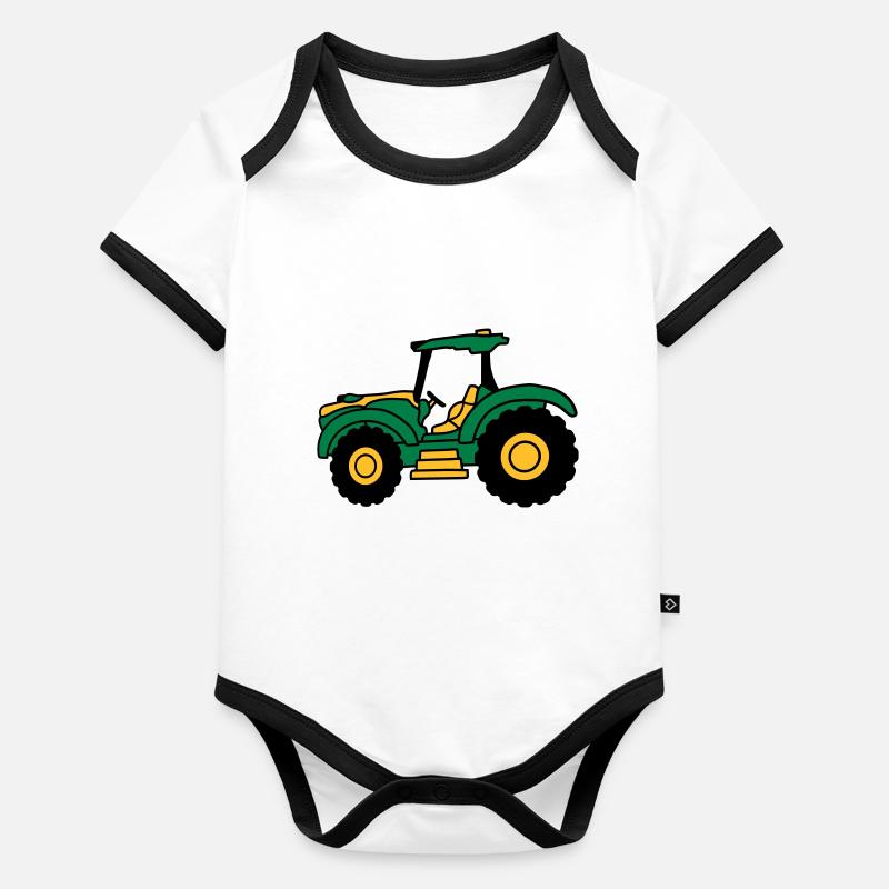 Conduite de tracteur agricole Body Bébé bio contrasté manches courtes